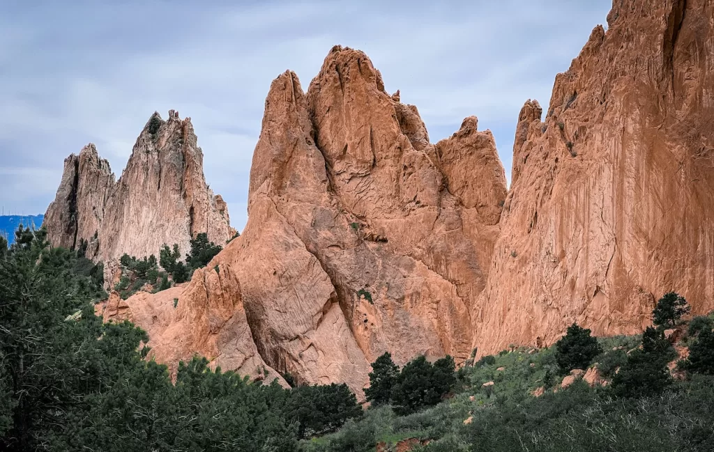 A trail winding through the sandstone formations in Garden of the Gods, Colorado