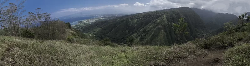 The view from atop the end of the Waihee Ridge Trail (2.5 miles).