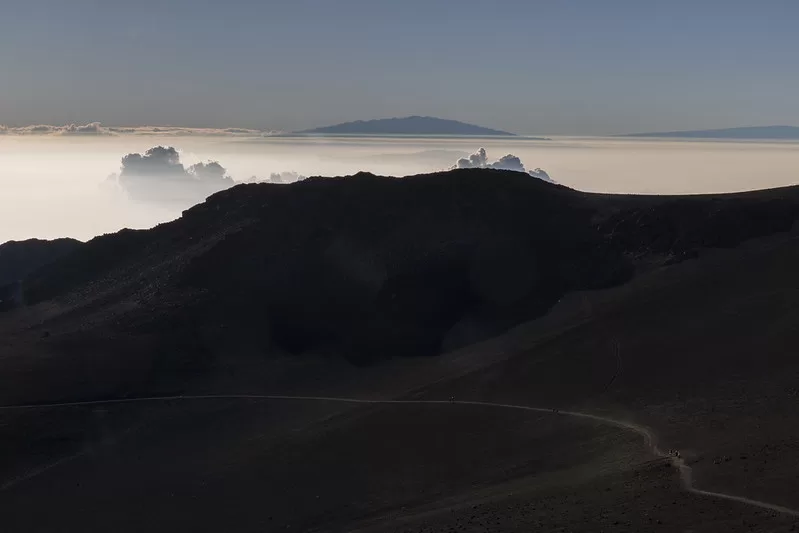 Haleakala Summit, Maui-trail into the crater