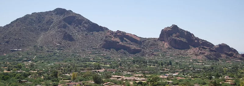 View of Camelback Mountain from the hills to the north.

