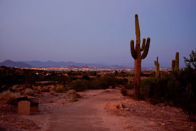 South Mountain Park
Shot in South Mountain Park, with the lights of Phoenix, Arizona in the background.

