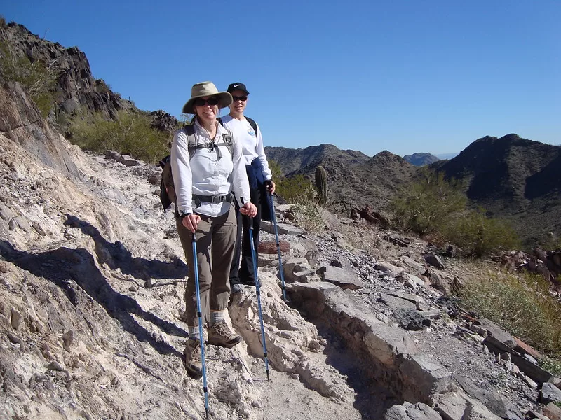 Heading down from the summit at Piestewa Peak (after already doing the circumference trail).

