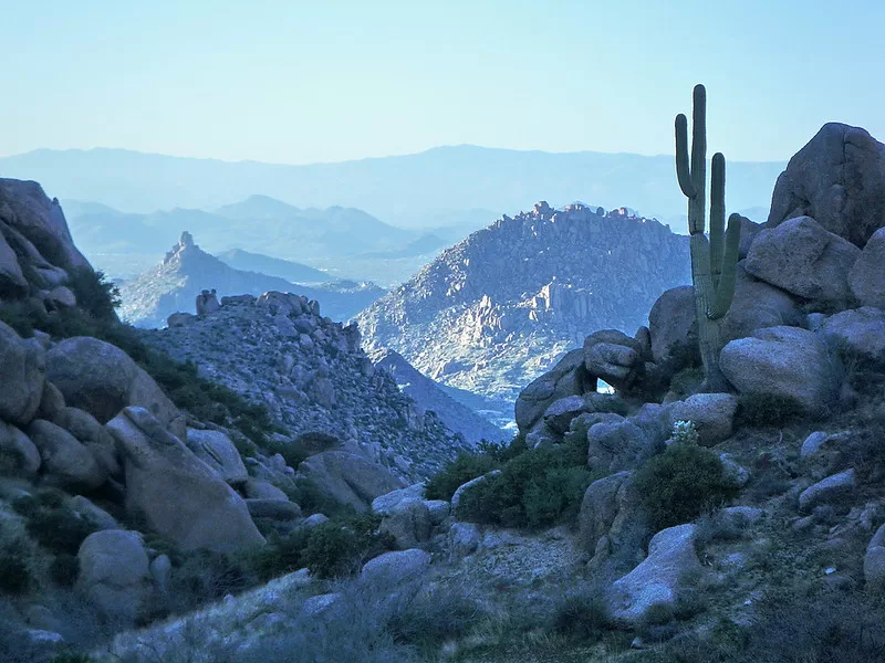 Pinnacle Peak from Tom's Thumb Ravine - McDowell Mountains