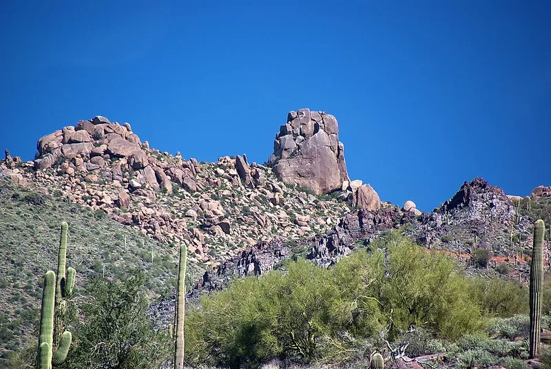 Tom's Thumb from west - McDowell Sonoran Preserve