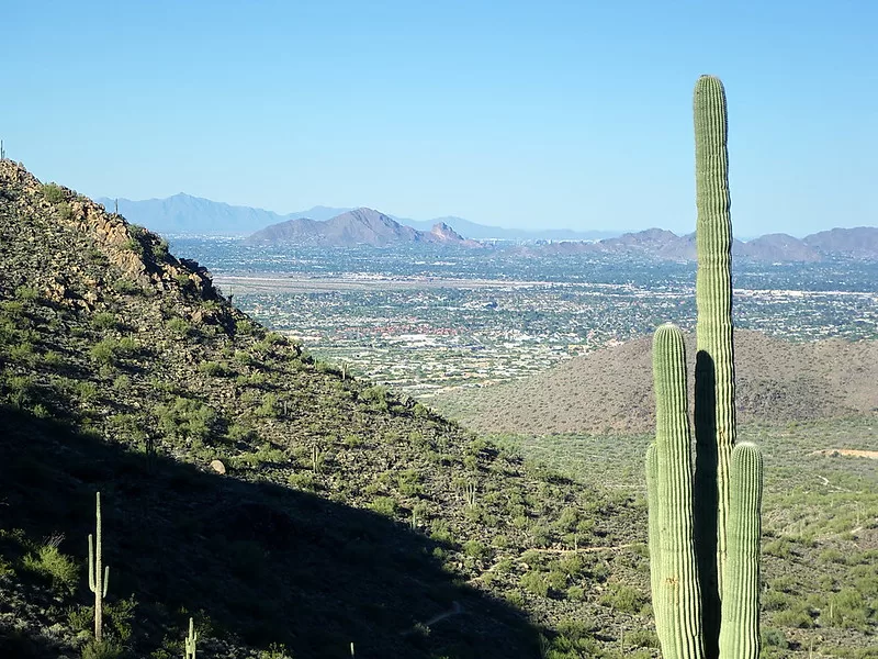 Camelback Mountain from Sunrise Peak trail - McDowell Sonoran Preserve