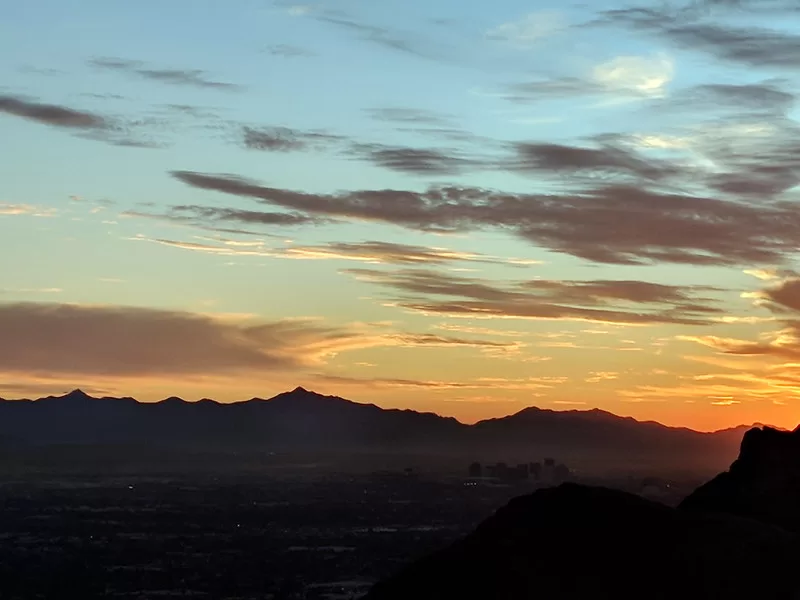 Papa Noels Christmas Tree Sunset atop Camelback Mountain Phoenix AZ 172100