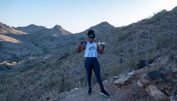 Fellow Morning Hiker at Piestewa Peak, Arizona, USA