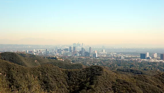 City of Quartz Los Angeles from the top of Temescal Canyon trail.