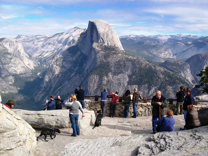 Lookout at Glacier Point, late in the season, Yosemite's Half Dome in the distance - yosemite113