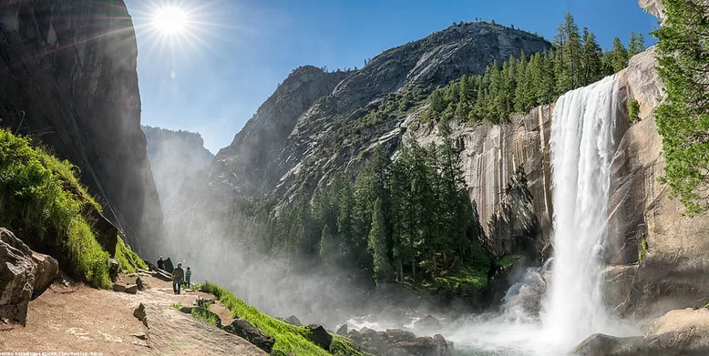 Vernal Fall from Mist Trail, Yosemite, CA